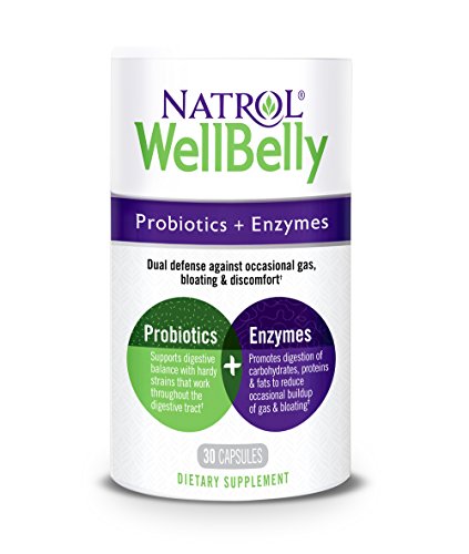 Natrol Well Belly Probiotic & Enzyme Capsules, 30Count