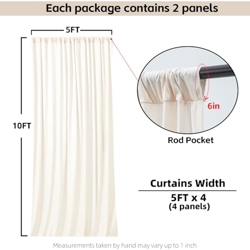 Cortinas de fondo Ivory para fotografía 20x10 ft, 4 paneles miniatura 3