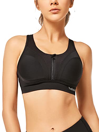 Yvette Sujetador Deportivo con Cremallera para Mujer De Entrenamiento De Alto Impacto Mujer Cierre Delantero Sujetador Deportivo Post con Soporte de Espalda Cover