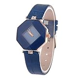 edelstein blautopas Bewegung: QUARTZ VEADK Damenuhr Luxus Kleideruhr Für Frauen Shinning Edelstein Strass Geometrisches Zifferblatt Quarz Armbanduhren Temperament Geschenk Uhren, Blau