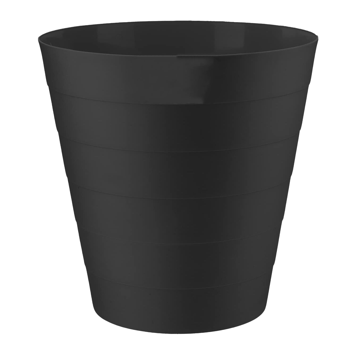 MantraRaj Plastic Waste Paper Bin 6L Round Waste Basket Trash Can Lightweight Rubbish Bin for Kitchen, Bedroom, Bathroom, Open-Top Design, Outdoor Garbage Container Dustbin (Black)