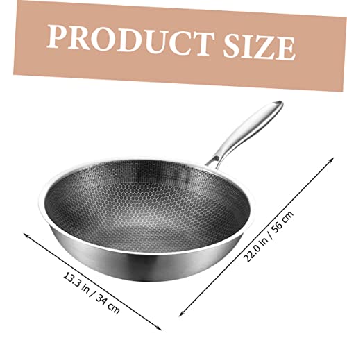 Wok de acero inoxidable con mango antideslizante miniatura 2