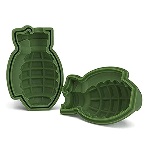 Molde de hielo 3D con forma de granada, silicona verde, 6 piezas miniatura 3