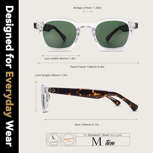 SOLVANSKI Retro Sunglasses for Men Women UV400 Protection, Square Tortoises Fashion Sun Glasses — view 6