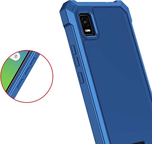 Haij For Att Calypso 3 Case, With Tempered Glass Screen Protector 360 Full-Body Soft Tpu Bumper Shockproof Silicone Protective Phone Cover Case For At&T Calypso 3 (U328Aa) (Blue) #TOP4