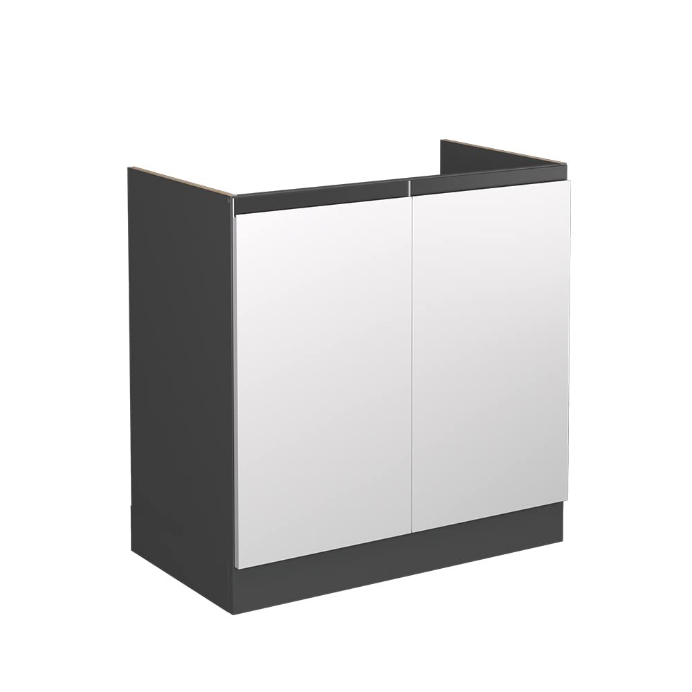 Vicco Sink base cabinet Raul, White, 80 cm J-Shape, without worktop, for flexible combination within modular kitchen systems โ image 1