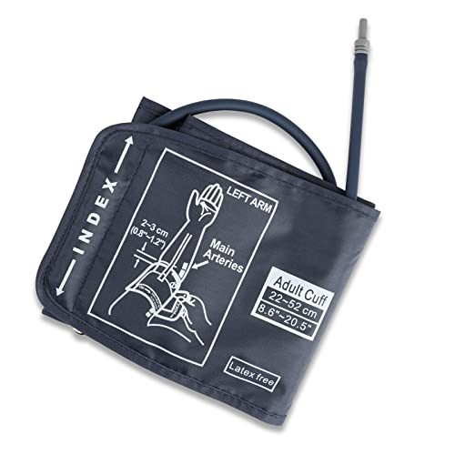 Blood Pressure Cuff Upper Arm Portable Extra Large Cuff Strap for Blood Pressure Monitor Adjustable 52-22cm Replaceable Connector for Elders Home Adult Kid Use Only BP Not Included Machine