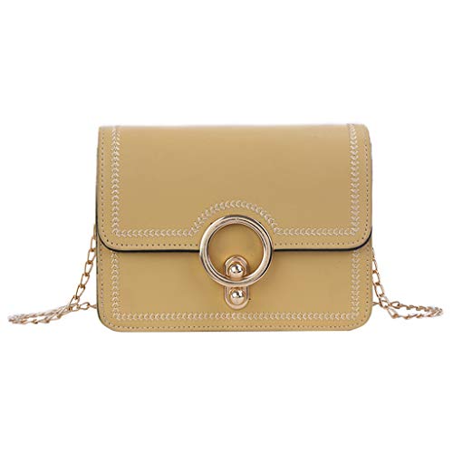 CommittedeDamen Kleine Umhängetasche Kette Schulterriemen Crossbody Bag PU Leder Schultertasche Reißverschluss Handtasche Abendtasche Alltag Büro Schule Ausflug Stadt Party black Cover