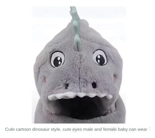 3 in 1 Plush Winter Warm Hat Cute Outdoor Hooded Dinosaur Hat with Scarf and Gloves3