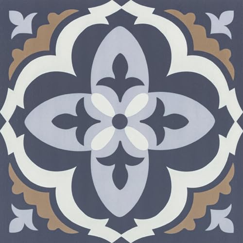 Peel and Stick Floor Tiles Self Adhesive Floor Tile, Vinyl Flooring Vintage Blue Waterproof Easy to Use, for Living room Bathroom Corridor 30x30 10pcs(0.9㎡)