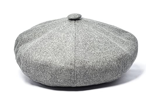 Bonnet d'hiver gris à structure huit pics en maille unie taille Large
