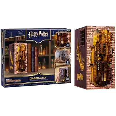 Revell Model Kit Tiny Adventures I Diagon Alley Harry Potter I 3D Miniature House I Book Nook Wooden Bookend I Birth Gift for Fans I Bookend Harry Potter
