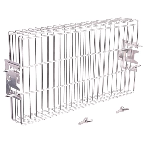 DEWOSEN Stainless Steel Flat Rotisserie Grill Basket Standard Size, Fits 1/2