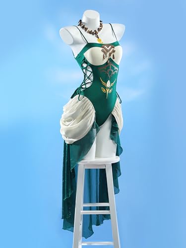 haikyuu Women Cosplay One Piece Swimsuit Waist Hollow Lace up Anime Bathing Suit with Headpiece Necklace2