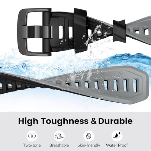 MYSNBKN 26mm Watch Strap for Garmin Instinct 2X/Instinct 2X Solar, Tactical Soft Silicone Replacement Strap with Adapter Tools - Image 4
