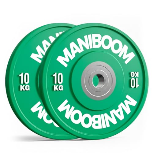 Discos Pesas Olimpicos Bumper 5kg, 10kg, 20kg, 25kg – Placas de Caucho Alta Densidad (85 Shore A...