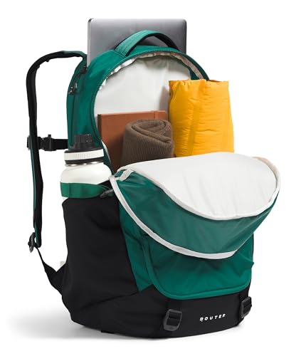 Image of The North Face Router Everyday Laptop Backpack, Evergreen /TNF Black, One Size