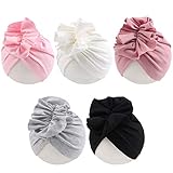 Baby Girl Turban Hat 5 Pieces Cotton Infant Girls Headwraps Toddler Soft Flower Hats 0-3 T...