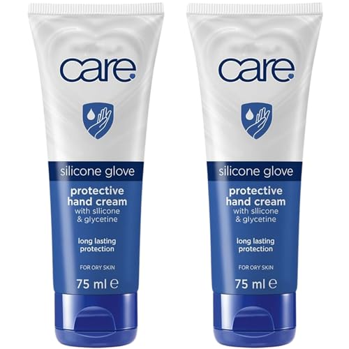 Care Protective Hand Cream with Silicone Glove Effect – Dry Skin Moisturizer Enriched with Glycerine, Almond Oil and Vitamin E, 2.5 fl oz 2 PACK Set