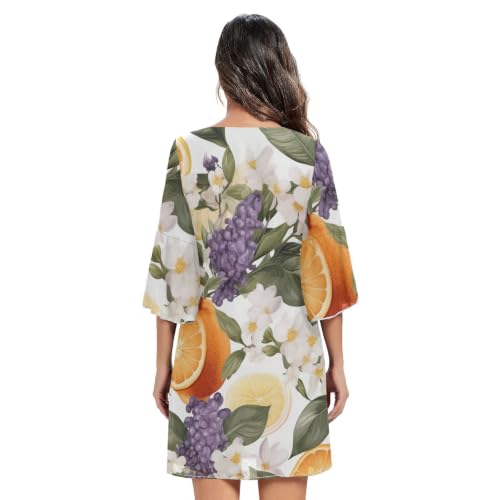 Robe de plage hawaïenne chic et légère fleur d'agrumes orange