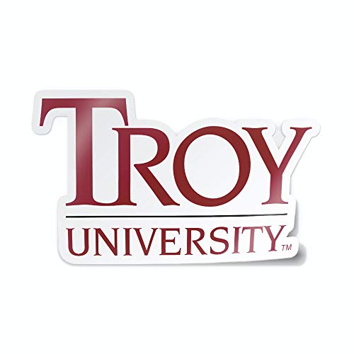 Image of Collegiate NCAA Car Decal Made from Premium Weatherproof Vinyl (Troy University Stacked)