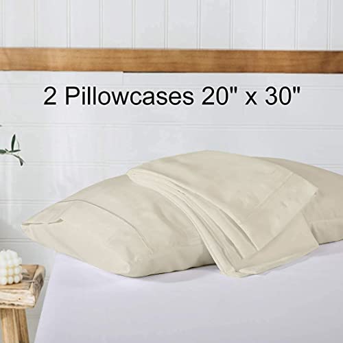 Microfiber Rv Sheet Sets, 48X75 3/4 Full Bunk, Ivory Solid, Bed Sheets For Campers, Rv's & Travel Trailers Easy Fit Mattress Up To 15 Inch Deep Pockets - Fitted Rv Sheets #TOP3