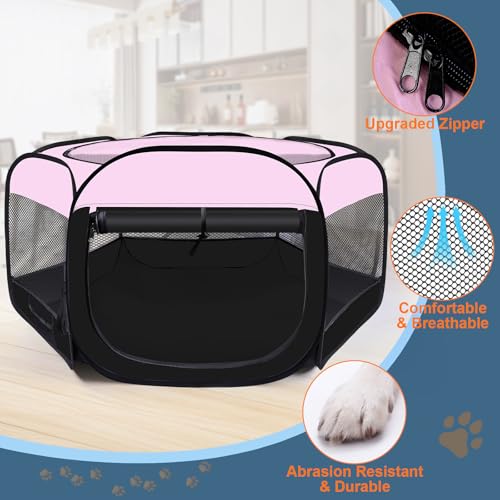 Puppy Play Pen for Indoors,Dog Play Pen,Kitten Cat Playpen,Cat Cage(Pink,S) by Wn's Day - Used condition - Image 3