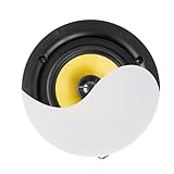 Power Dynamics KVCS6 Deckenlautsprecher 60 Watt – 6,5' 2-Wege Einbaulautsprecher Decke – Weiß – HiFi Klang, Low Profile Design, Magnetgitter, 8 Ohm – Einbaulautsprecher für Wohnräume & Gewerbe, 214mm