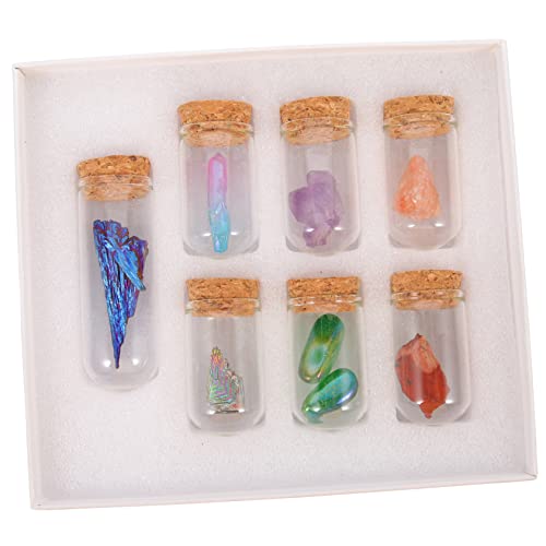 Ciieeo Educational Rock and Mineral Toys 7pcs Natural Stone Specimen Set Crystal and Mineral Decor Irregular Stones for Boys and Girls Home and Classroom Display