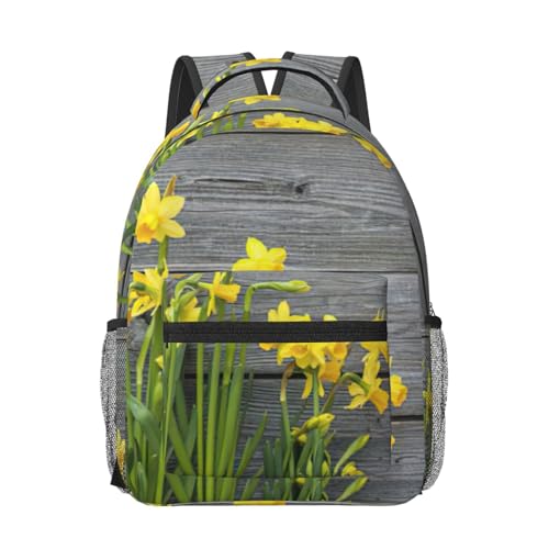 Sac à dos de voyage pour ordinateur portable imperméable avec imprimé jonquilles