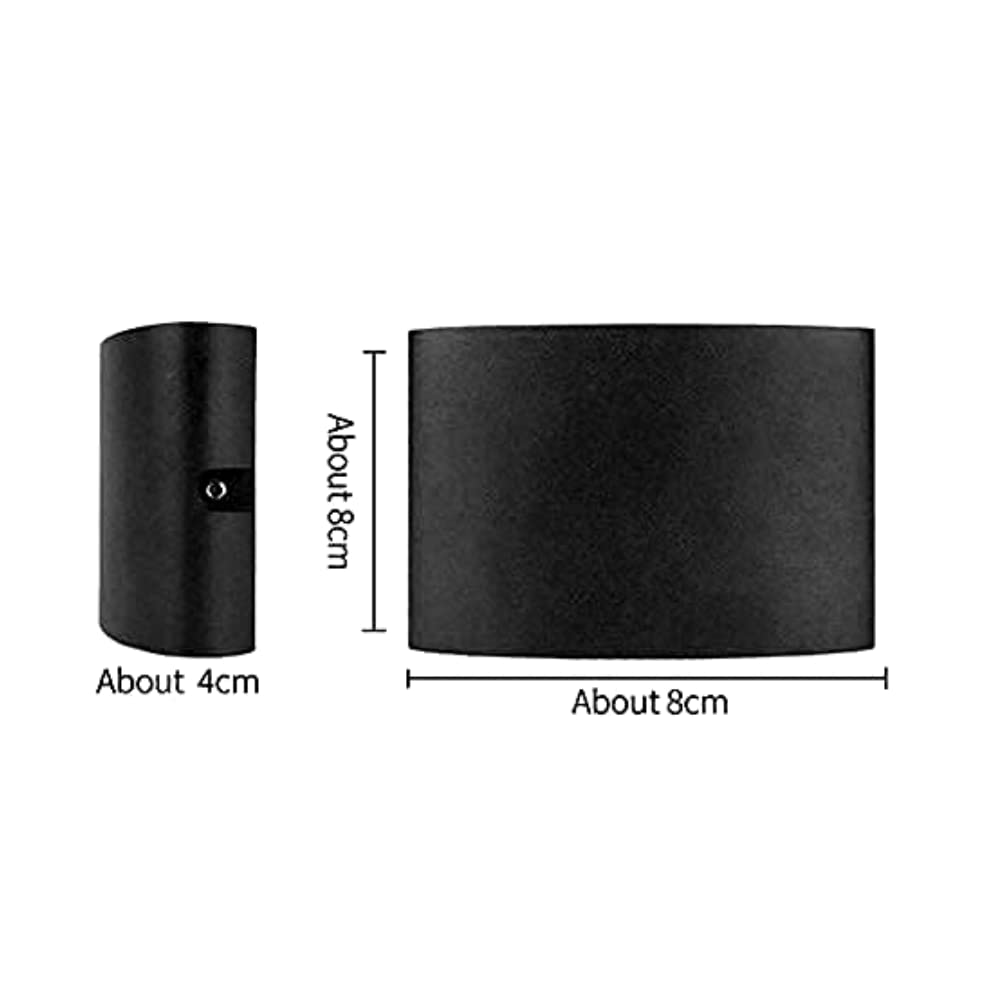 D'Mak 2 Watts 2 Ray Oval Up-Down Outdoor LED Outdoor Waterproof IP65 Exterior Wall Step Light Fixture Waterproof Lamp (Warm White, Black Body) 2 Watts 2 Ray (Pack of 5) 1