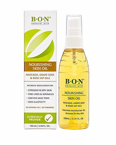 B.O.N Skincare Nourishing Body and Facial Oil - All Natural Blend of Grape Seed, Rosehip Seed and Avocado Oil with Added Vitamin E, Spray Bottle | No Mineral Oil - 100 mL (3.38 FL. OZ.)
