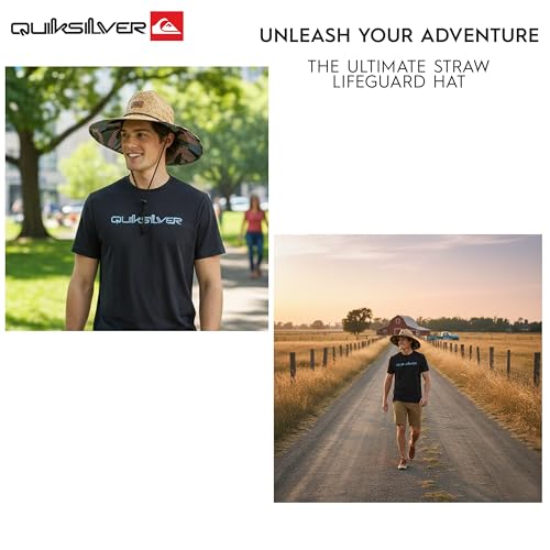 Image of Quiksilver Men's Wide Brim Outdoor Lifeguard Straw Sun Hat