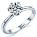 Produktbild 925 Sterling Silber Brilliant Rund Cut Kristalle Solitaire Versprechen Forever Ewigkeit Verlobungsring Hochzeit Ringe für Frauen, Mädchen, Größe, mit Geschenk-Box, ideales Geschenk für Liebhaber