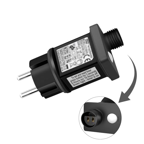 Dalugo Transformateur Guirlande Led, 31V 6W Clignoteur pour Guirlande, Transformateur IP44 avec 8 modes pour les guirlandes extérieures, les filets lumineux et les lumières Icicle