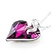 Menton Ezil "Cupid Love" Engraved Heart Pendant Necklace with Swarovski Crystal Women Jewelry for Valentine's Day Gifts