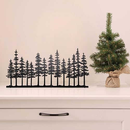 Decoración Mesa Pino Metálico Estilo Rústico Negro miniatura 4