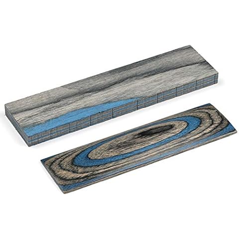 Aibote 2pcs Color Wood Knife Handles Material Slabs Scales Handle Parts Grips Knives Custom DIY Tool for Knife Making Blank Blades(150x40x10mm)(Blue Gray) Cover