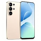 LatsYrs Smartphone 4G débloqué, écran Incell 6,6", 4Go+32Go (256Go max), caméra 16MP+13MP, Android 12, double SIM+MicroSD, déverrouillage facial, Type-C OTG (Soft Gold)