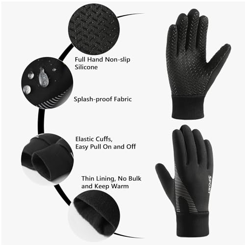 Image of Long Keeper Kids Gloves Cold Weather Windproof Winter Sports Gloves for Boys Girls Anti Slip Childrens Running Riding Gloves