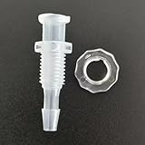 Female Bulkhead Luer Lock to Hose Barb Connector, 1/4-28 UNF Male Threaded for Medical Lab, Food Processing...