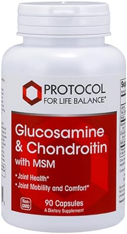 Protocol Glucosamine & Chondroitin with MSM – Joint Support* – Chondroitin MSM Supplement – Non-GMO & Dairy Free – 90 Veg Caps