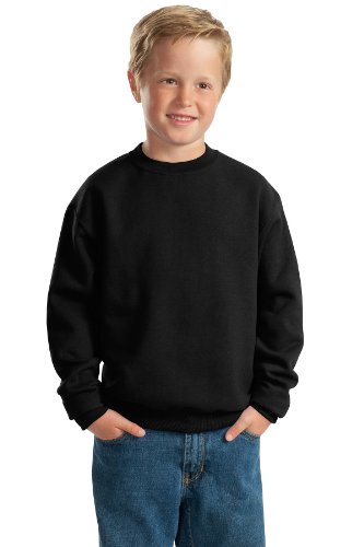 Jerzees Youth Fleece Crew Sweatshirt, Black, Large3