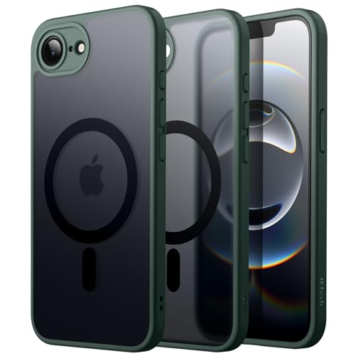JETech Magnetic Matte Case for iPhone 17e/16e, Dark Green