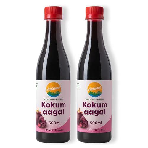 Image of Nutrinat Kokum Aagal - 500 ml (Pack of 2) | Pure Kokum Extract with Salt | No Artificial Flavors & No Additives | Kokum Agal Without Sugar Perfect for Solkadhi & All Purpose Souring Agent | Kokam Aagal