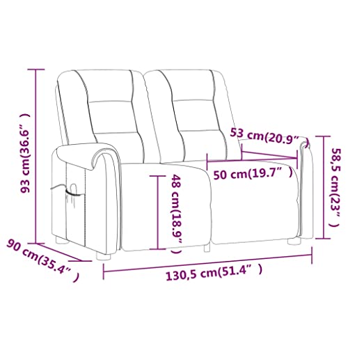 VidaXL Divano Massaggio Reclinabile 2 Posti Grigio...