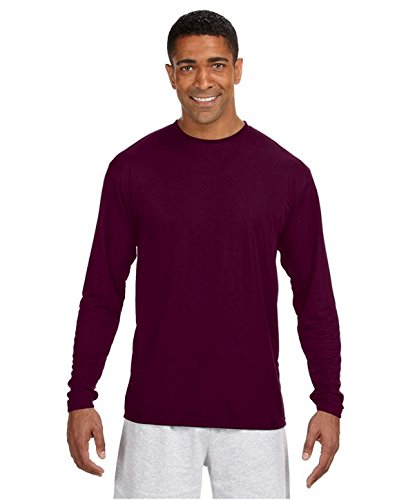 A4 N3165 Adult Cooling Performance Long Sleeve Tee Maroon Medium