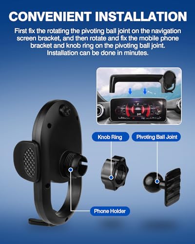 Autorder Car Phone Holder for 2022-2026 Mercedes Benz C-Class/2023-2026 GLC Accessories Phone Mount Screen Cell Phone Automobile Cradles Hands-Free 360 Degree Rotation