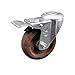 Stainless Steel High Temp Glass Filled Nylon Swivel Bolt Hole Caster w/4" x 1.25" Brown Wheel & Total Locking Brake - 350 lbs Capacity/Caster - Service Caster Brand