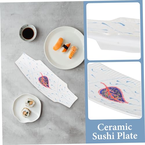 Plato decorativo para sushi forma pez cerámica miniatura 3